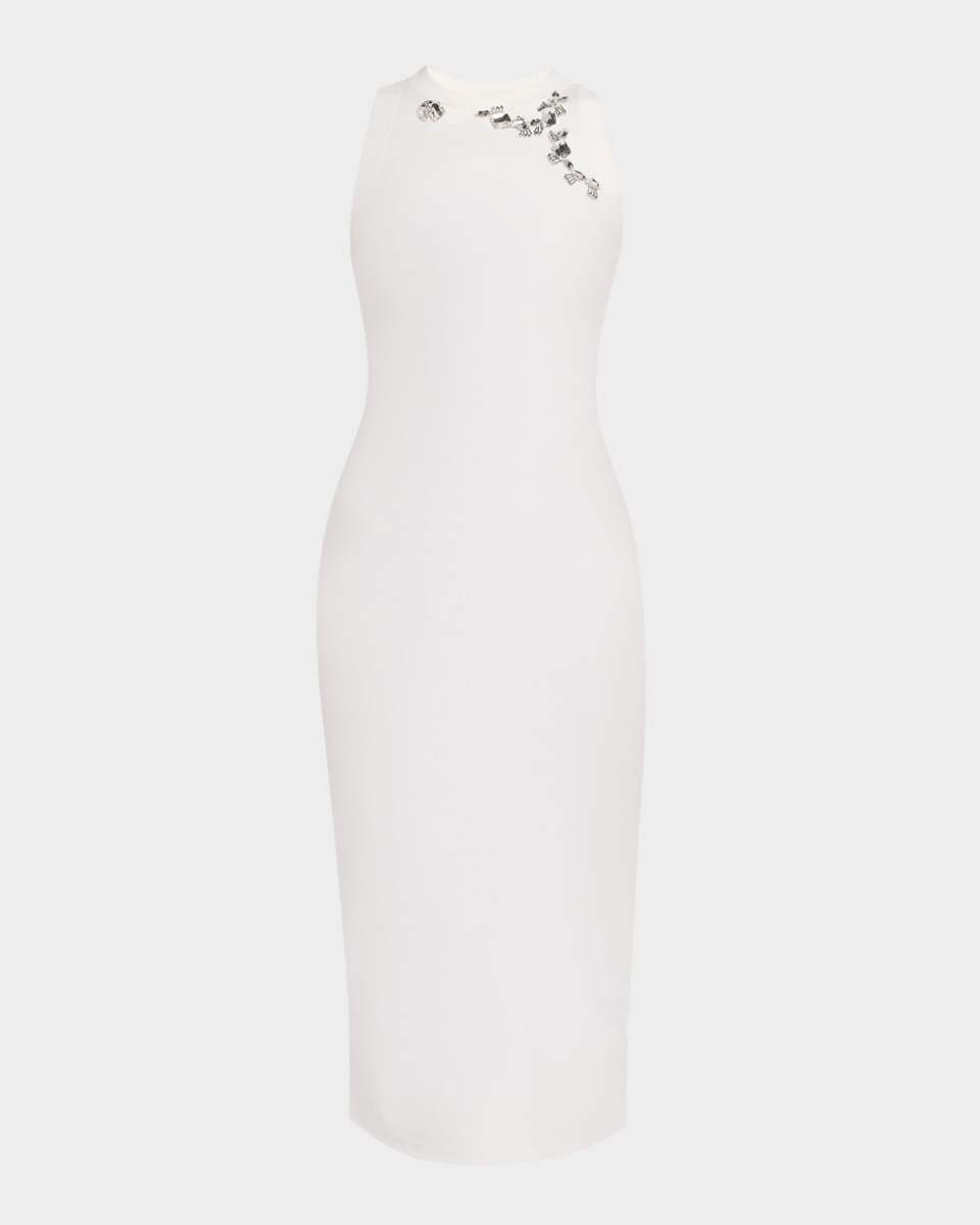 Crystal Distressed Cutout Midi Dress